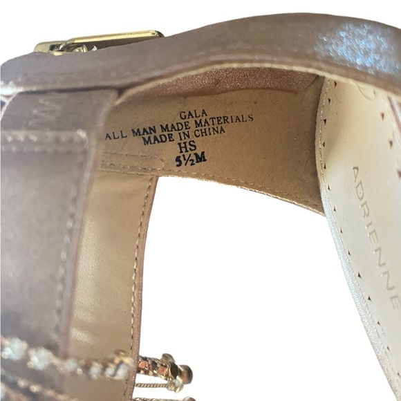 Adrienne Vitadini rose gold rhinestone fringe high heels - Picture 14 of 15